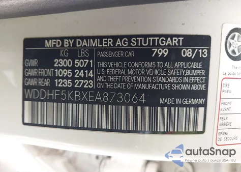 2014 Mercedes-Benz E 350 z USA, uszkodzony, nr VIN WDDHF5KBXEA873064